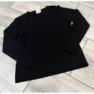 Edenburgh Crew Longsleeve T Shirt NEW Black Pima Cotton Medium